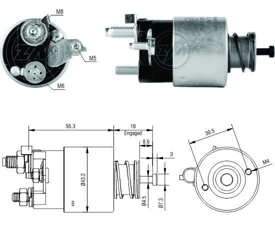 Solenoid electromotor ZM7391