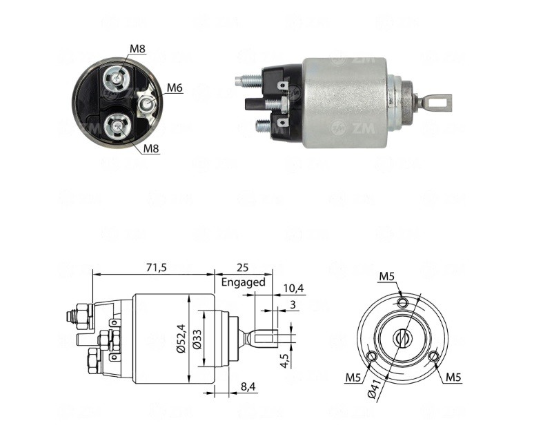 Solenoid electromotor ZM 5381