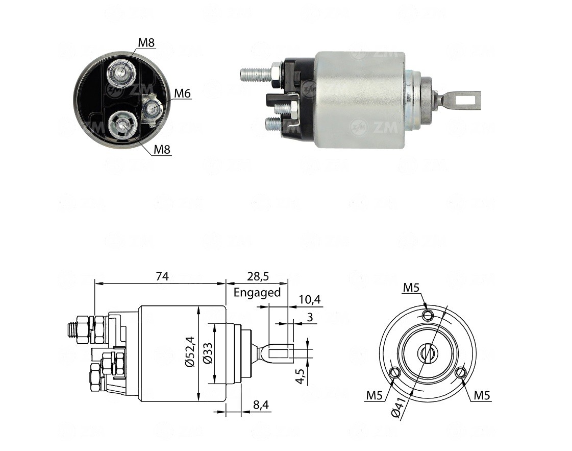 Solenoid electromotor ZM6381